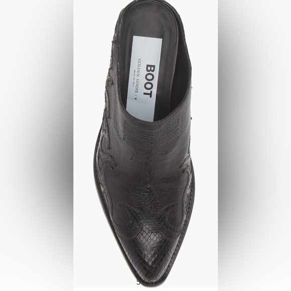 Golden Goose Santiago Black Western Bootie Mules 39 New - Picture 3 of 13